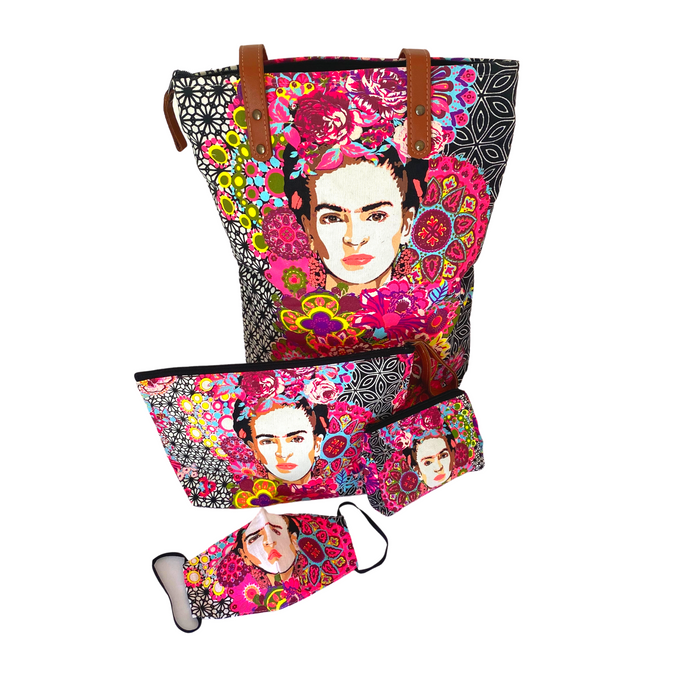 Frida Kahlo Printed Tote Bag with Zipper - Thailand