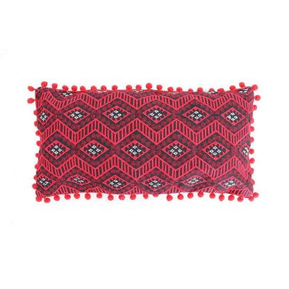 Geometric Pom Pom Lumbar Boho Cushion - Thailand