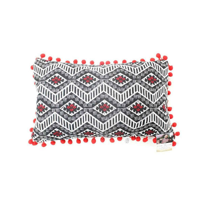 Geometric Pom Pom Lumbar Boho Cushion - Thailand