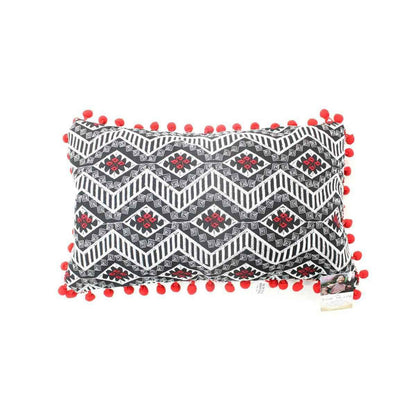 Geometric Pom Pom Lumbar Boho Cushion - Thailand