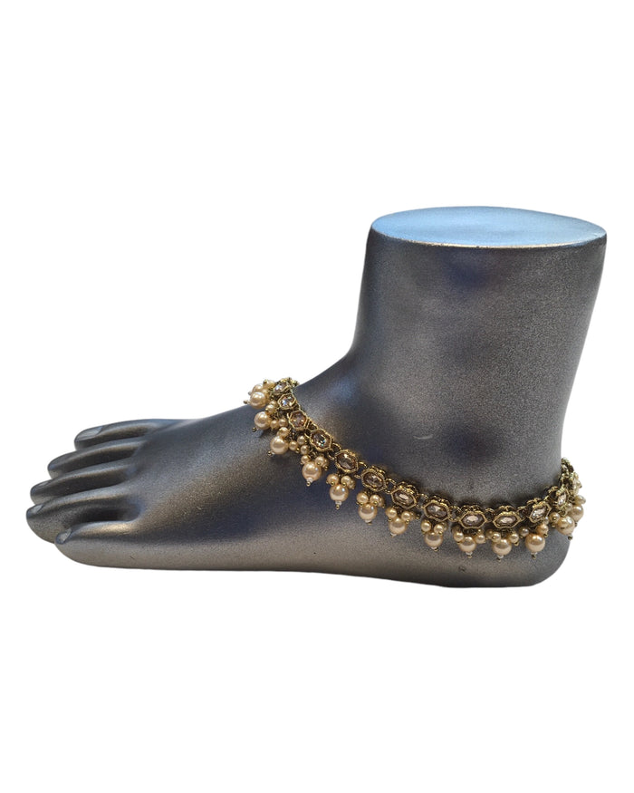 Gold Finish - Ankle Chain / Payal / Paazeb - Fashion Jewellery - Bollywood - Weddings - AE2414 24R10