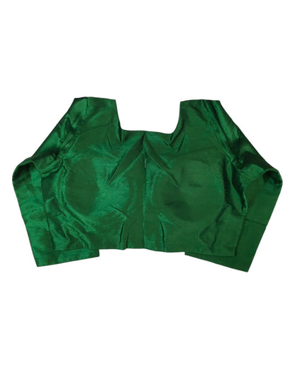 Green - Silky Saree blouse with cups,  Long Sleeves, High Back - 42" - UK Stock - Quick Delivery - RNK - R231F-A