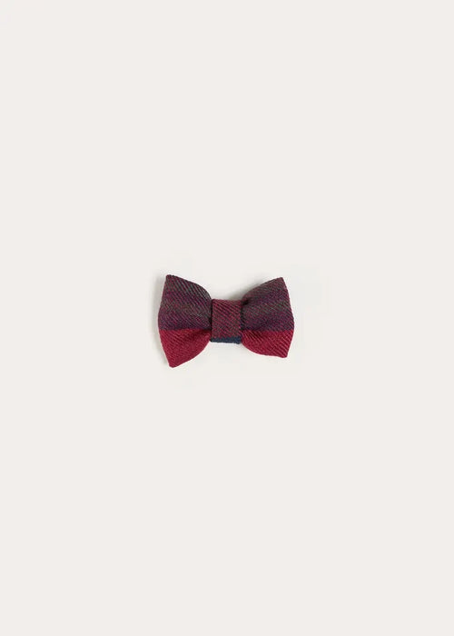 Grosvenor Tartan Small Bow Hair Clip in Red HAIR ACCESSORIES from Pepa London