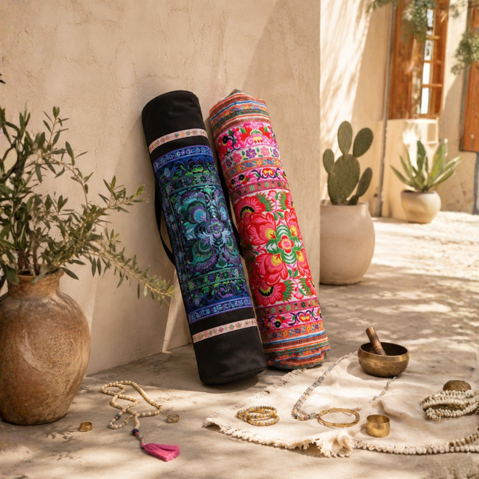 Happy Birds Embroidered Hmong Yoga Bag - Thailand