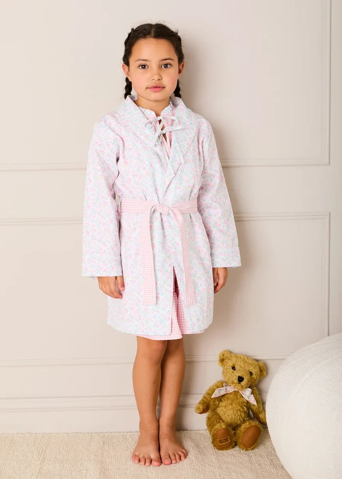 Harriet Floral Light Weight Dressing Gown in Pink (2- 10yrs) NIGHTWEAR from Pepa London