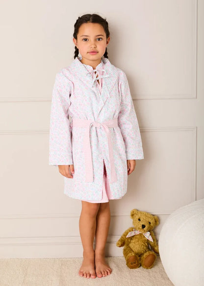 Harriet Floral Light Weight Dressing Gown in Pink (2- 10yrs) NIGHTWEAR from Pepa London