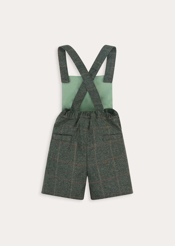 Harrington Tweed Pocket Detail Dungarees in Green (18mths-4yrs) DUNGAREES from Pepa London