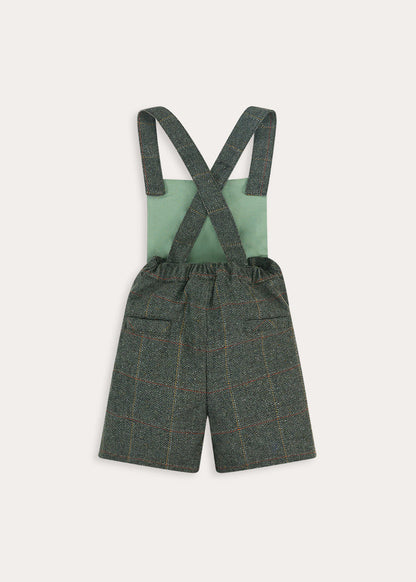 Harrington Tweed Pocket Detail Dungarees in Green (18mths-4yrs) DUNGAREES from Pepa London