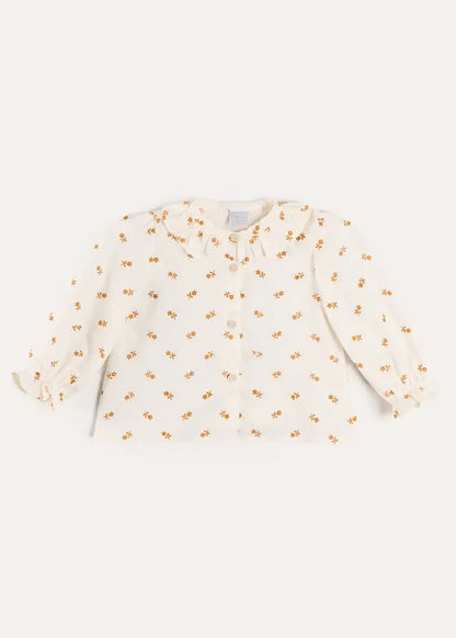 Hattie Floral Embroidered Long Sleeve Blouse in White (2-10yrs) BLOUSES from Pepa London