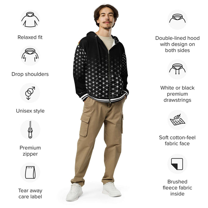 Healing Wellness Deity Sacred Geometry Unisex Zip Hoodie