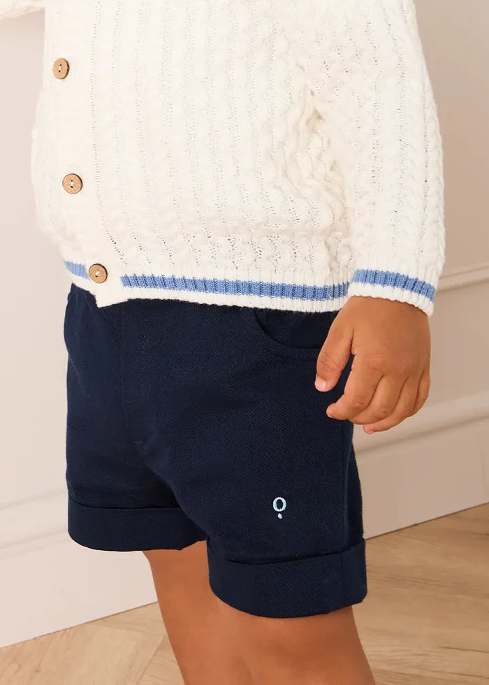 Insignia Elasticated Waist Turn-up Shorts in Navy (12mths-4yrs) SHORTS from Pepa London