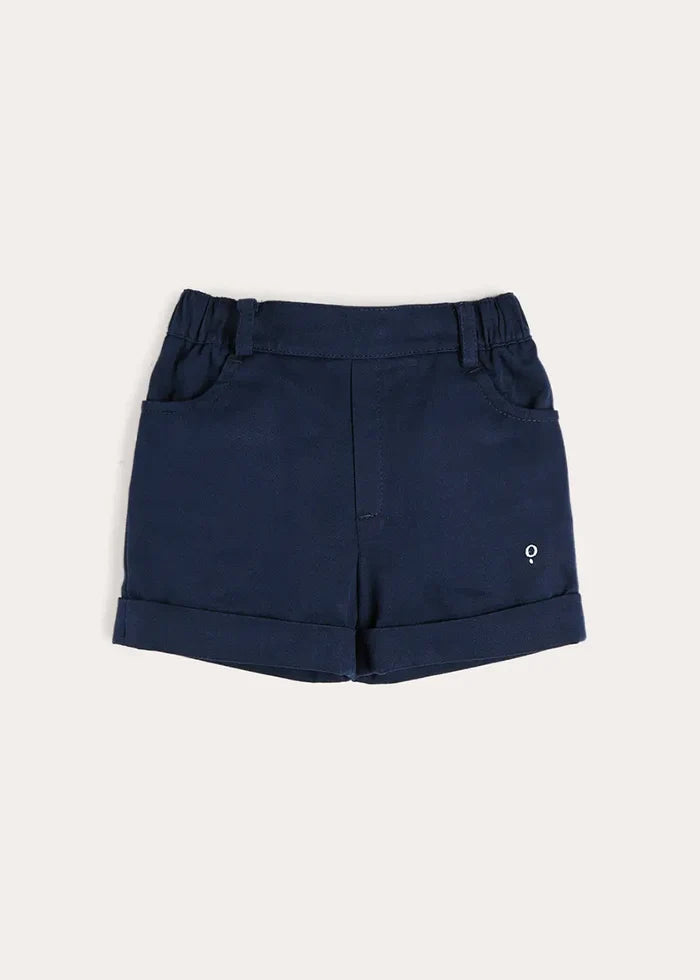 Insignia Elasticated Waist Turn-up Shorts in Navy (12mths-4yrs) SHORTS from Pepa London