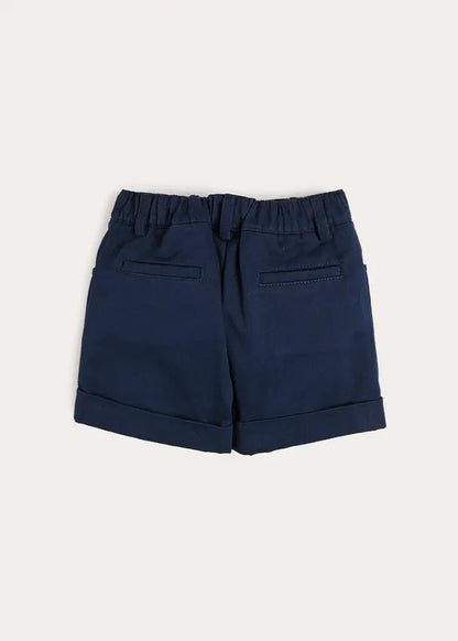 Insignia Elasticated Waist Turn-up Shorts in Navy (12mths-4yrs) SHORTS from Pepa London