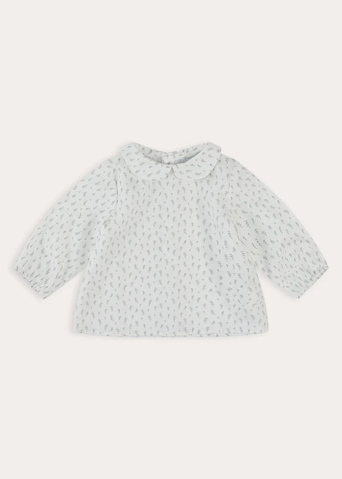 Janine Floral Peter Pan Collar Blouse in Cream (3-12mths) Blouses from Pepa London