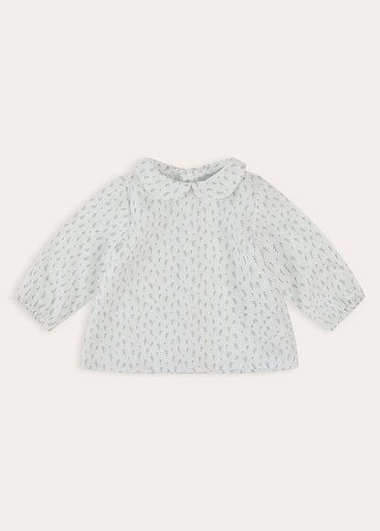 Janine Floral Peter Pan Collar Blouse in Cream (3-12mths) Blouses from Pepa London