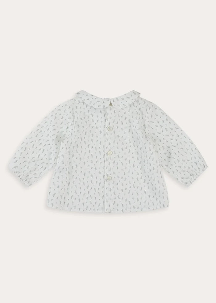 Janine Floral Peter Pan Collar Blouse in Cream (3-12mths) Blouses from Pepa London