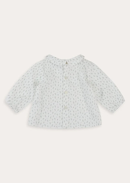 Janine Floral Peter Pan Collar Blouse in Cream (3-12mths) Blouses from Pepa London