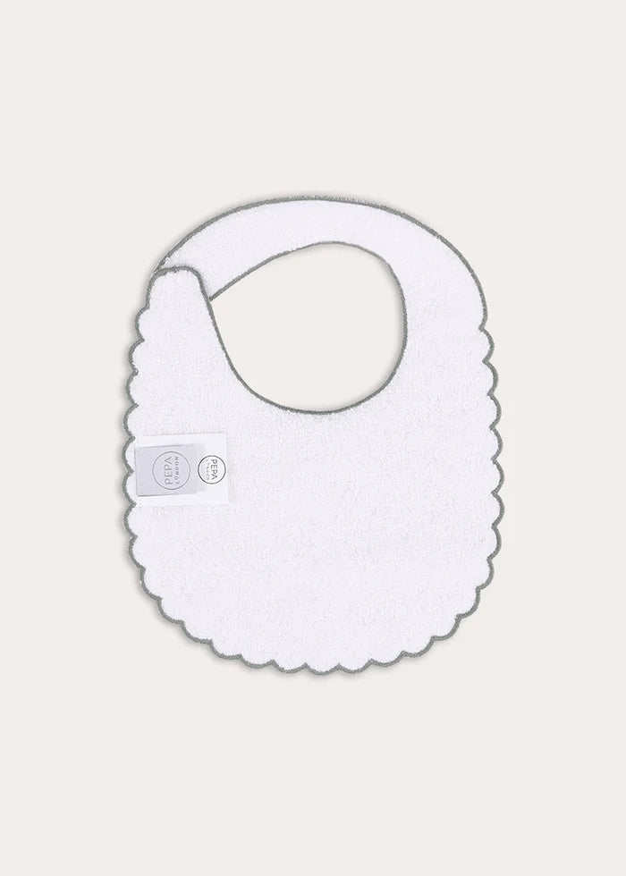 Janine Floral Scallop Edge Bib in Cream Accessories from Pepa London