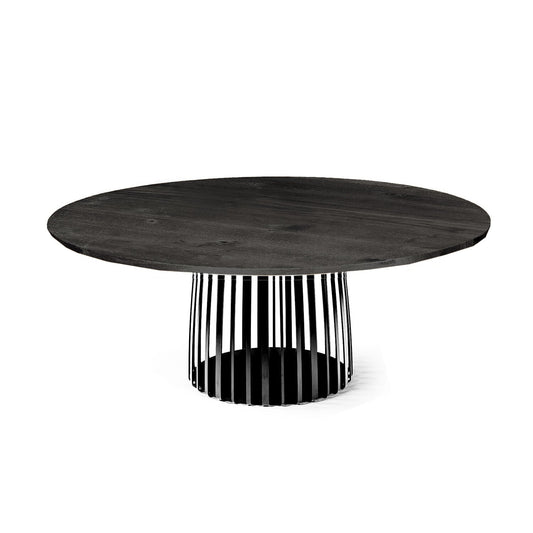 janua | bc 07 basket table round | black oak + black base 125cm