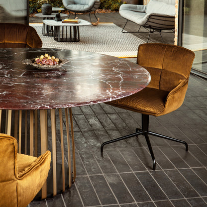 janua | bc 07 basket table round | rainforest green stone + black base 110cm