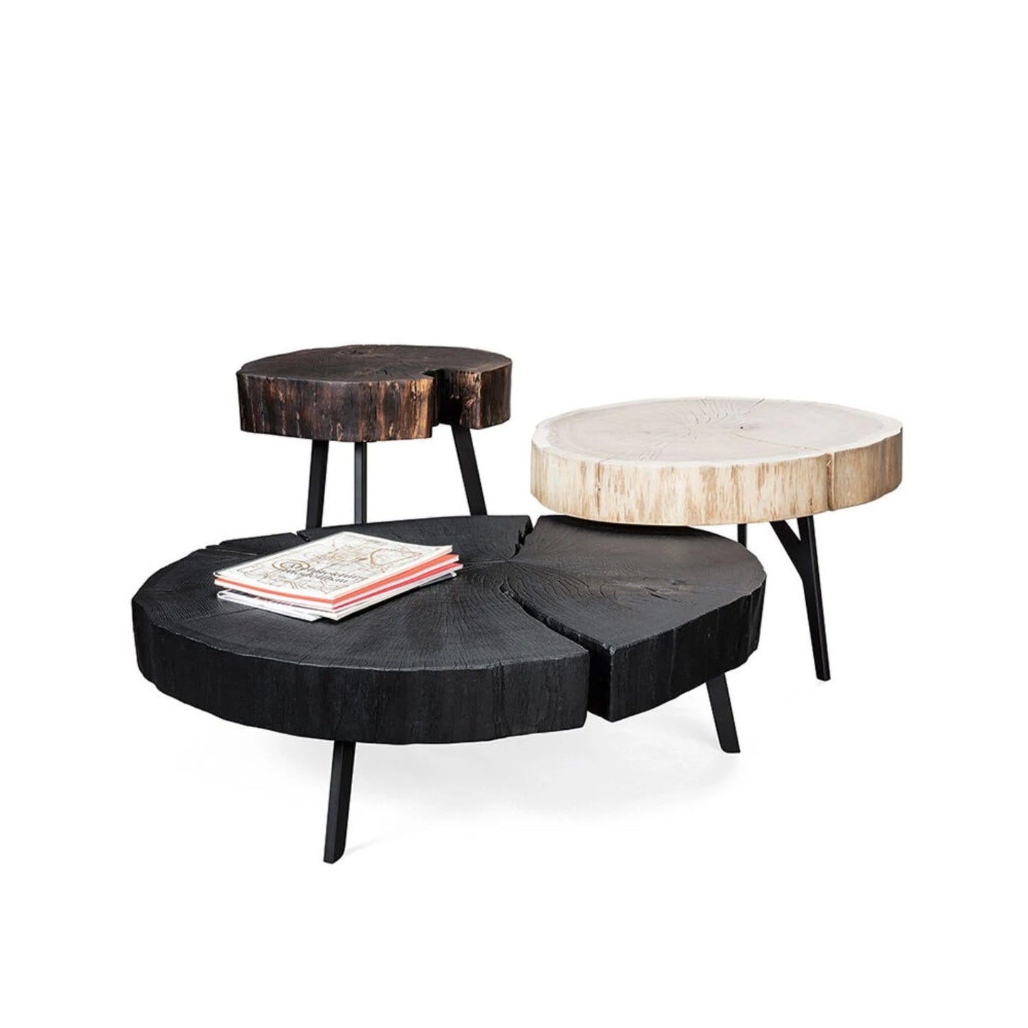 janua | bc 05 stomp table | 40-50cm | charburned oak shade brown + crude steel glaze