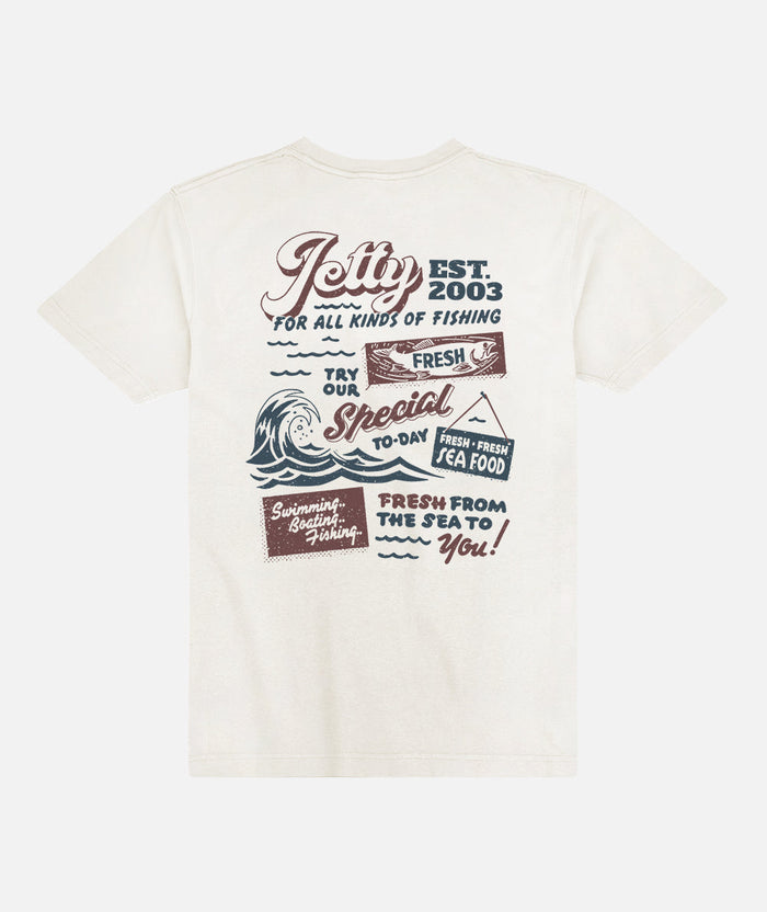 Jetty Men's Fresh Catch Pocket Tee Apparel Jetty White Small