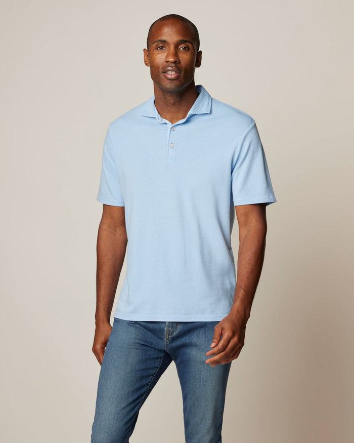 Johnnie O Mens Shoreline Cotton Pique Polo Apparel Johnnie-O Airy Blue Small