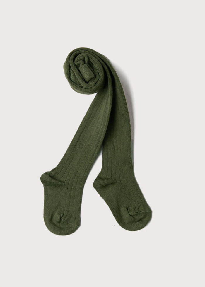 Khaki Ribbed Tights (0mths-8yrs) TIGHTS from Pepa London
