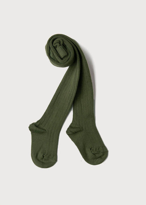 Khaki Ribbed Tights (0mths-8yrs) TIGHTS from Pepa London