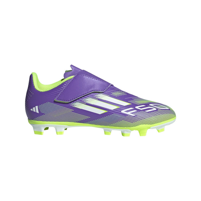 adidas Kids' F50 Club Velcro FxG J Footwear Adidas Purple/White/Lucid Lemon-JI0036 8
