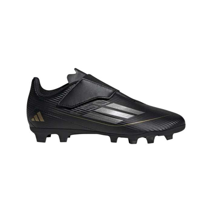 adidas Kids' F50 Club Velcro FxG J Footwear Adidas Core Black/Iron Metallic/Gold Metallic-IF1387 8