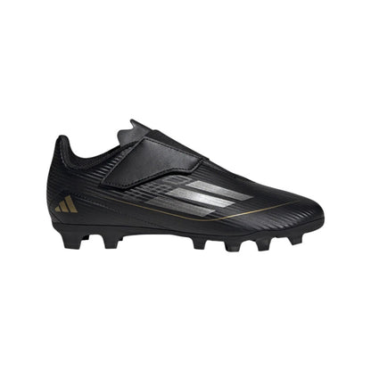 adidas Kids' F50 Club Velcro FxG J Footwear Adidas Core Black/Iron Metallic/Gold Metallic-IF1387 8