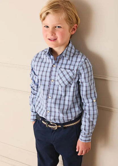 Kingsley Check Oxford Collar Shirt in Blue (2-10yrs) SHIRTS from Pepa London