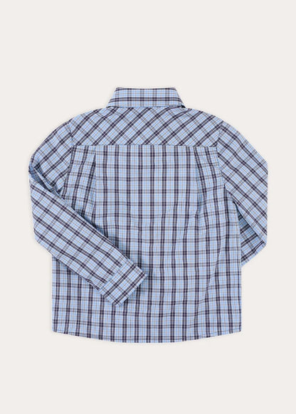 Kingsley Check Oxford Collar Shirt in Blue (2-10yrs) SHIRTS from Pepa London