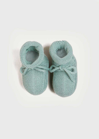 Knitted Booties in Green SHOES from Pepa London