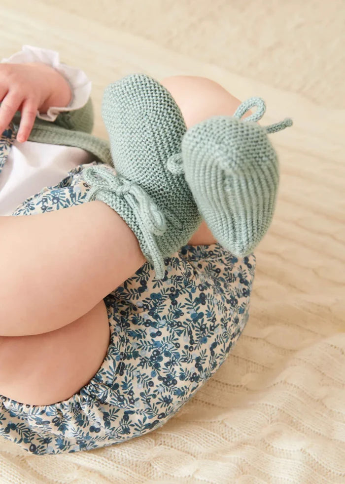 Knitted Booties in Green SHOES from Pepa London