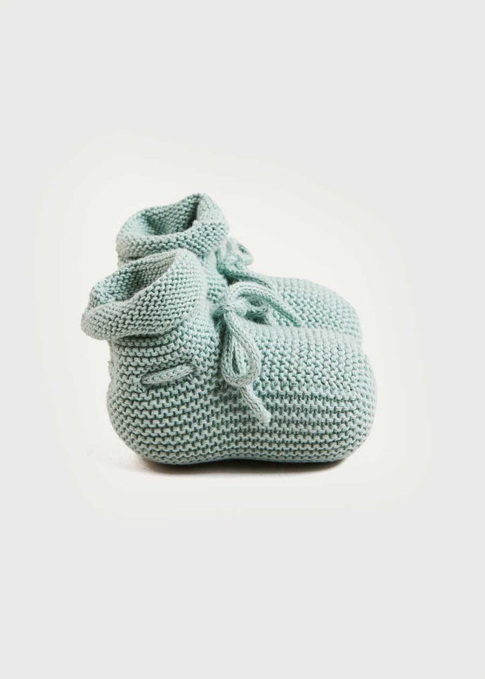 Knitted Booties in Green SHOES from Pepa London
