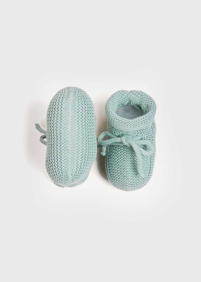 Knitted Booties in Green SHOES from Pepa London