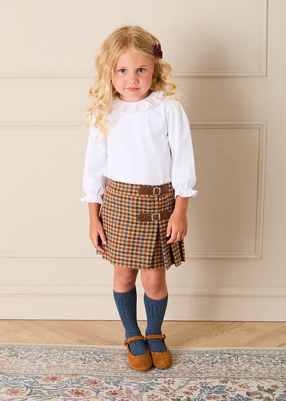Lace Frill Collar Long Sleeve Top in White (18mths-10yrs) Tops & Bodysuits from Pepa London