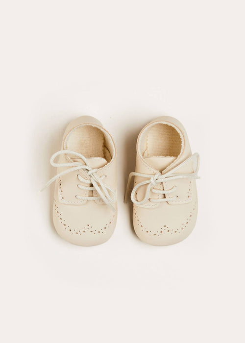 Lace-up Celebration Pram Shoes in Beige (17-20EU) SHOES from Pepa London