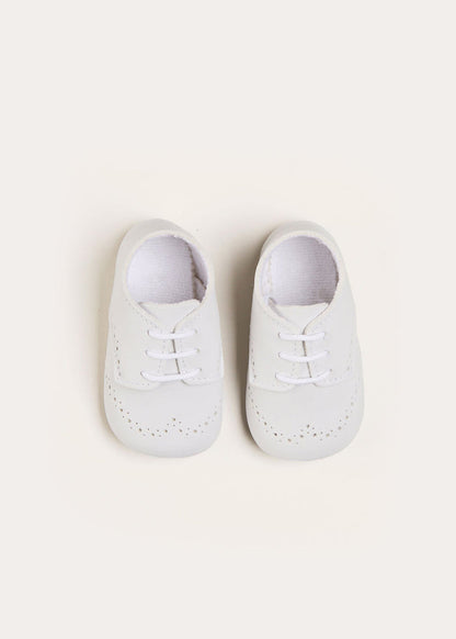 Lace-up Celebration Pram Shoes in Ivory (17-20EU) SHOES from Pepa London
