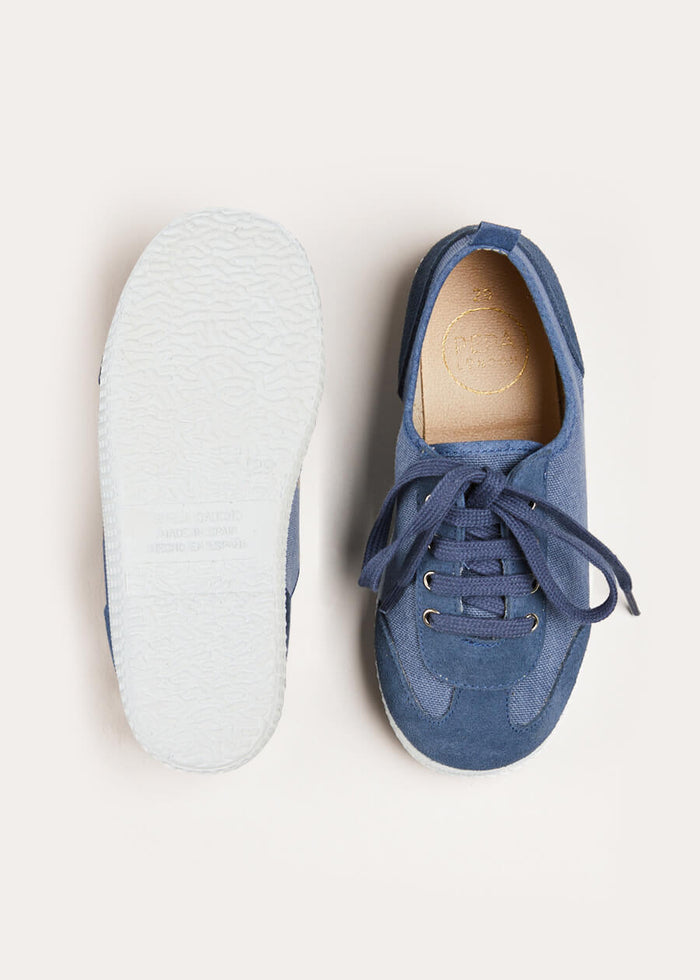 Lace Up Plimsoll Sneakers in Navy (24-34EU) SHOES from Pepa London