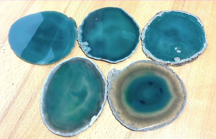 Large Agate Slice (4.5 - 5 Inches) Size #5 Round Crystal Slab Polished Escort Place Cards Coaster