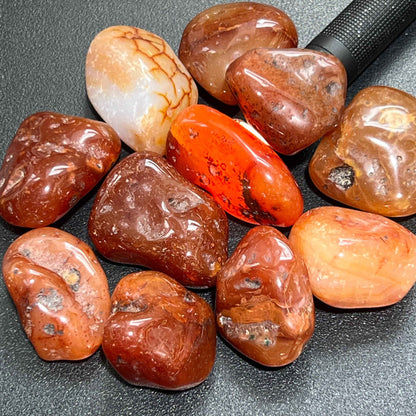 Large Carnelian Red Agate Crystal Tumbled Stones (By The Piece or Pound)