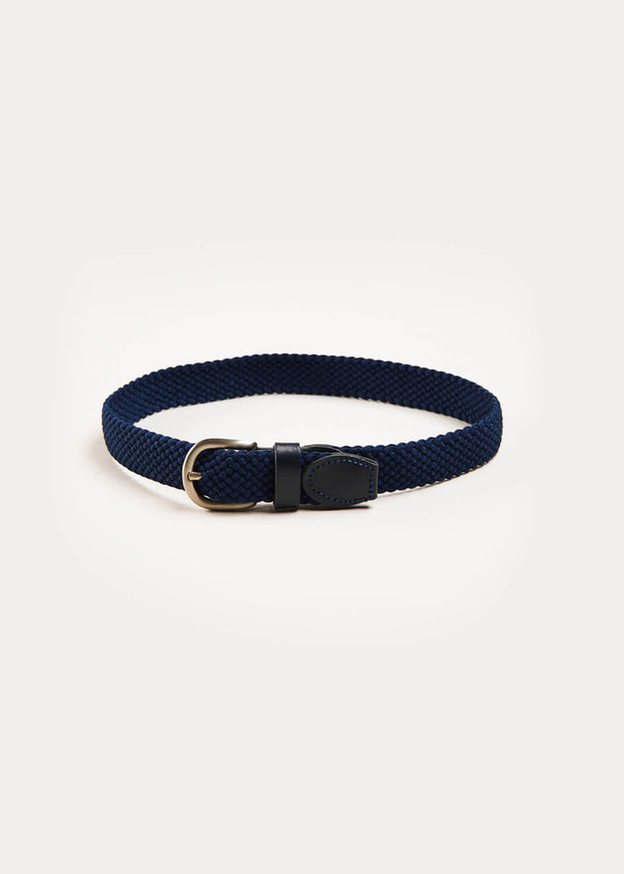 Leather Braided Belt in Navy (XS-S) BELTS from Pepa London