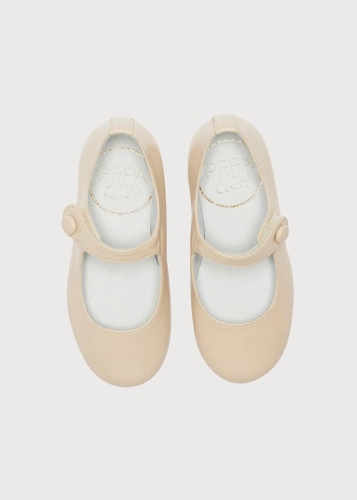 Leather Celebration Mary Jane Shoes in Beige (20-35EU) SHOES from Pepa London