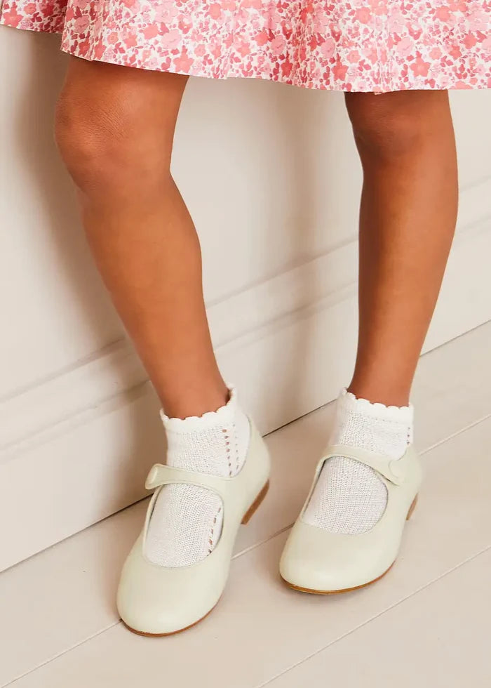Leather Celebration Mary Jane Shoes in Ivory (20-34EU) SHOES from Pepa London