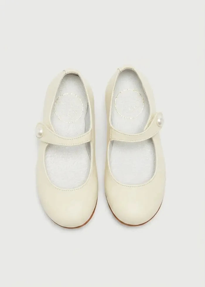 Leather Celebration Mary Jane Shoes in Ivory (20-34EU) SHOES from Pepa London