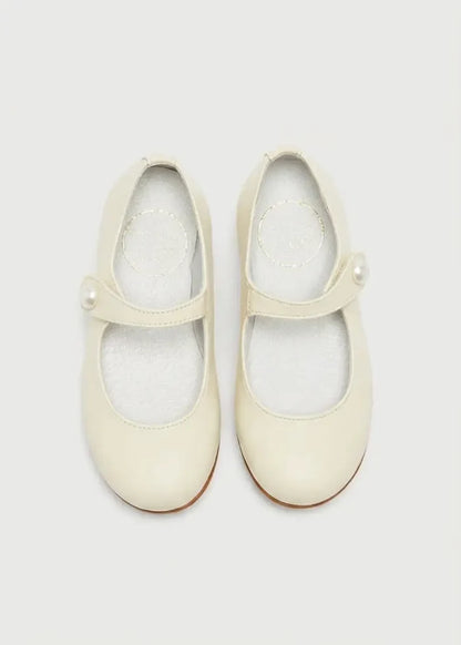 Leather Celebration Mary Jane Shoes in Ivory (20-34EU) SHOES from Pepa London