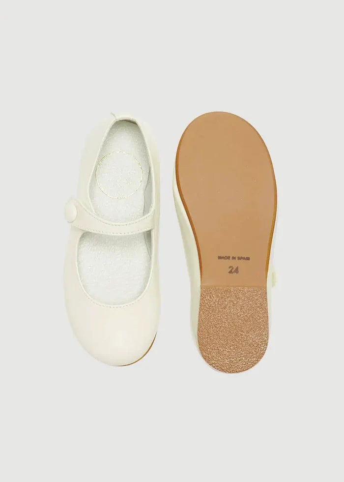Leather Celebration Mary Jane Shoes in Ivory (20-34EU) SHOES from Pepa London